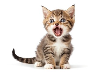 Naklejka premium Cute Kitten Yawning