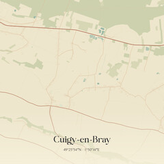 Obraz premium Vintage map of Cuigy-en-Bray, France.