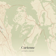 Vintage map of Curienne, France.