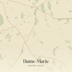 Vintage map of Dame-Marie, France.