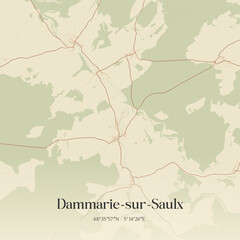 Obraz premium Vintage map of Dammarie-sur-Saulx, France.