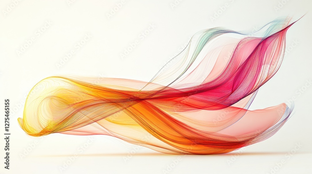Poster a captivating abstract design in fluid art, where vibrant swirling tendrils of color intertwine and 
