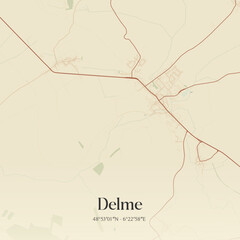 Obraz premium Vintage map of Delme, France.