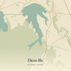 Obraz premium Vintage map of Dienville, France.