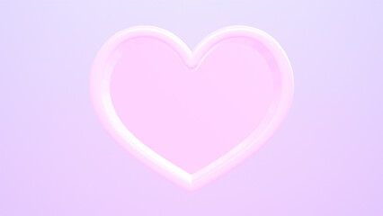 3D render Cartoon heart-shaped window.