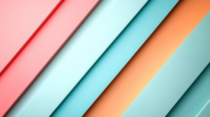 A beautiful arrangement of pastel-colored paper layers in a sleek geometric style, perfect for backgrounds in digital media, conveying gentle and refreshing vibes.