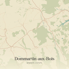 Obraz premium Vintage map of Dommartin-aux-Bois, France.