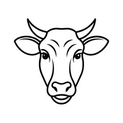 portrait of a cow isolated on white