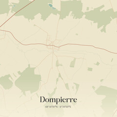 Obraz premium Vintage map of Dompierre, France.