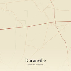 Vintage map of Duranville, France.