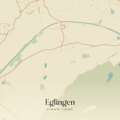 Fototapeta premium Vintage map of Eglingen, France.