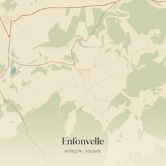 Obraz premium Vintage map of Enfonvelle, France.