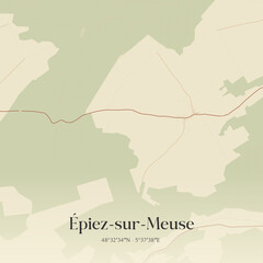 Obraz premium Vintage map of Épiez-sur-Meuse, France.