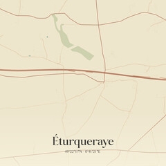 Vintage map of Éturqueraye, France.