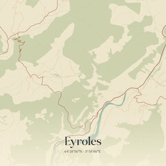 Obraz premium Vintage map of Eyroles, France.