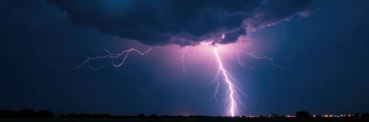 Fiery lightning illuminates a stormy night sky, night, dark, thunder