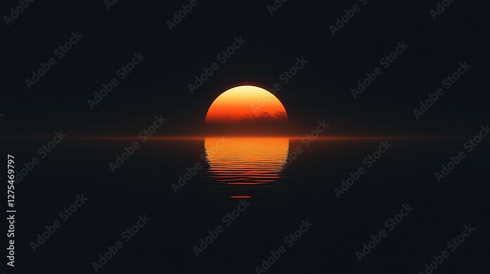 Poster a minimalist dark wallpaper with a gradient effect, giving the illusion of a solar eclipse with a so