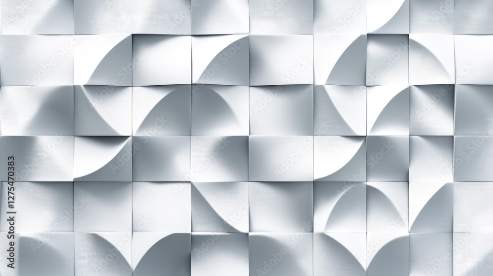 Aufkleber a modern, stylized abstract background with overlapping 3d squares in white and grey, casting delica