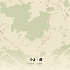 Obraz premium Vintage map of Filstroff, France.