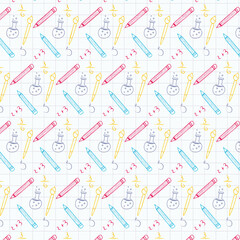 seamless pattern with colorful pencils