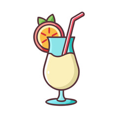 pina colada cocktail icon design