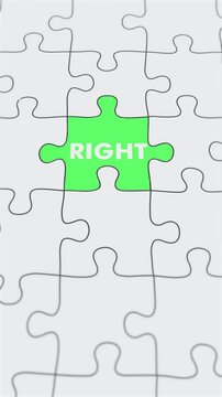 Wrong Right Jigsaw puzzle assembled Vertical Video