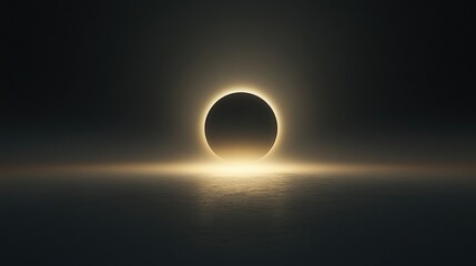 A subtle and elegant dark wallpaper with a soft gradient, creating the illusion of a solar eclipse with a glowing horizon, evoking serenity and mystery