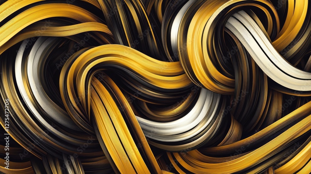 Fototapete A swirling abstract pattern of intertwined lines, forming a dynamic design with complexity and fluid motion that captivates the eye