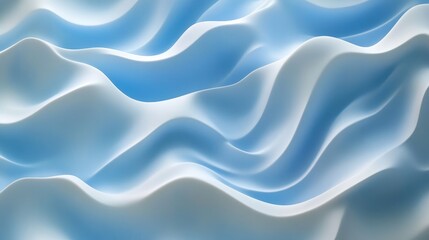 Obraz premium Abstract blue wave-like patterns undulating horizontally, creating a dynamic background full of depth and movement, perfect for modern designs