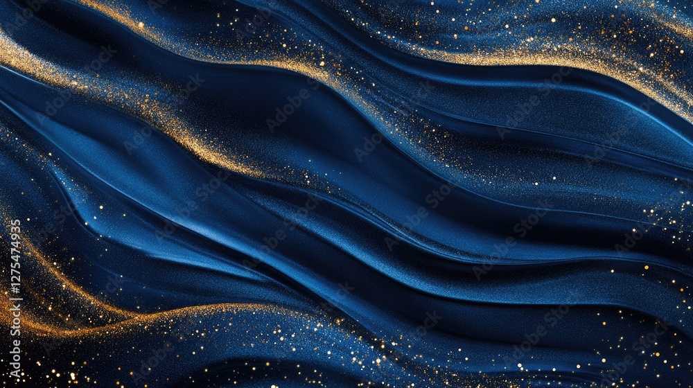 Poster abstract blue waves and sparkling elements combine to create a visually captivating background full 