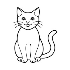 Fototapeta premium cat cartoon line art