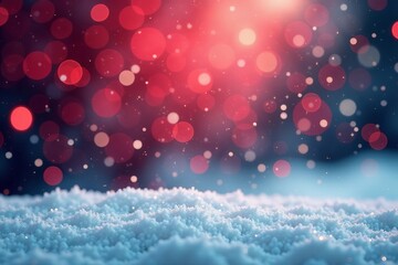 Winter wonderland backdrop with red snowflake bokeh, holiday season theme, bokeh, wonderland, snowflakes