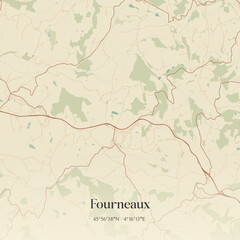 Obraz premium Vintage map of Fourneaux, France.