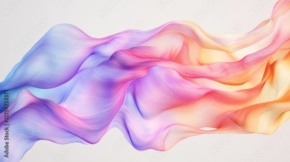 Aufkleber abstract, colorful waves flowing in a fluid motion, creating a vibrant and captivating design with e