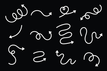 Arrow icon set. Flat design illustration