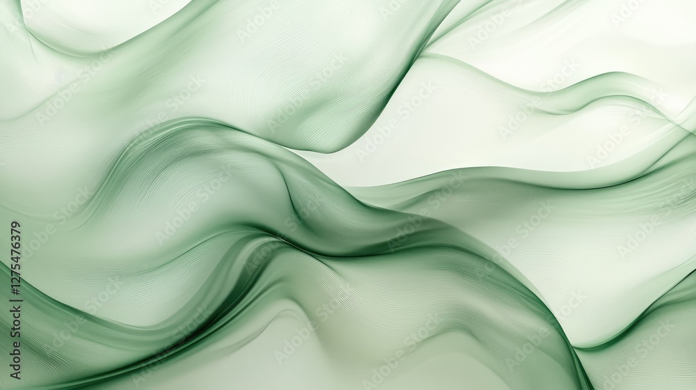 Poster abstract wallpaper featuring flowing, organic green lines, creating a natural design with soft curve