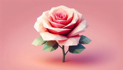 pink rose on a white background