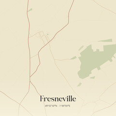 Obraz premium Vintage map of Fresneville, France.