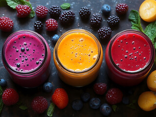 healthy smoothie trio