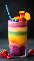 healthy colorful mega smoothie
