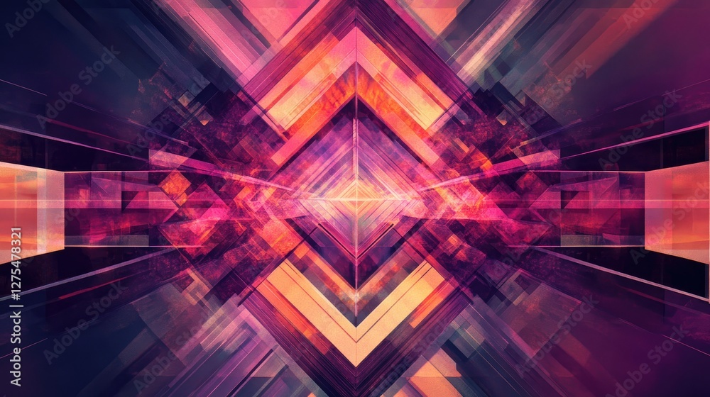 Aufkleber Bold geometric shapes and angular reflections create a powerful, dynamic pattern that delivers a high-energy, vibrant visual experience
