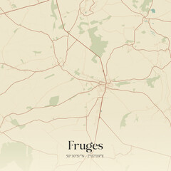 Obraz premium Vintage map of Fruges, France.