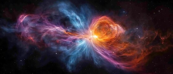 Vivid false-color X-ray image of a pulsar wind nebula, showcasing energetic particles spiraling in intense magnetic fields