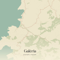 Obraz premium Vintage map of Galéria, France.