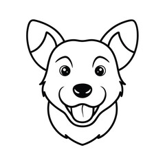dog head line art