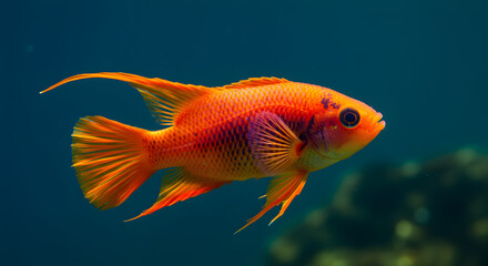 Fototapeta premium tropical fish underwater background exotic fish isolated generative ai art