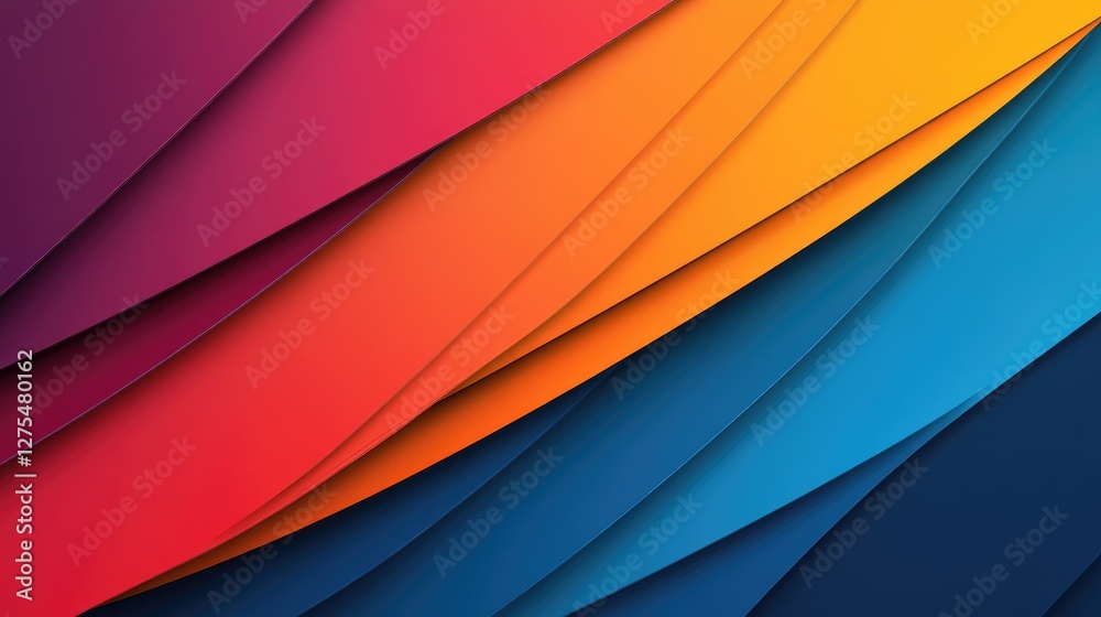 Aufkleber Colorful abstract edges blending into a soft backdrop, offering a vibrant design element perfect for layering and graphic design compositions