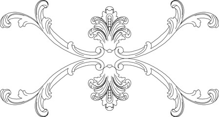 vector illustration silhouette design ornament decoration carving detail classic ethnic vintage traditional floral 