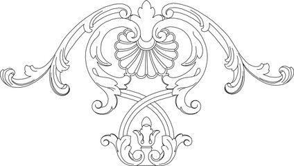 vector illustration silhouette design ornament decoration carving detail classic ethnic vintage traditional floral 