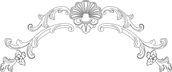 vector illustration silhouette design ornament decoration carving detail classic ethnic vintage traditional floral 